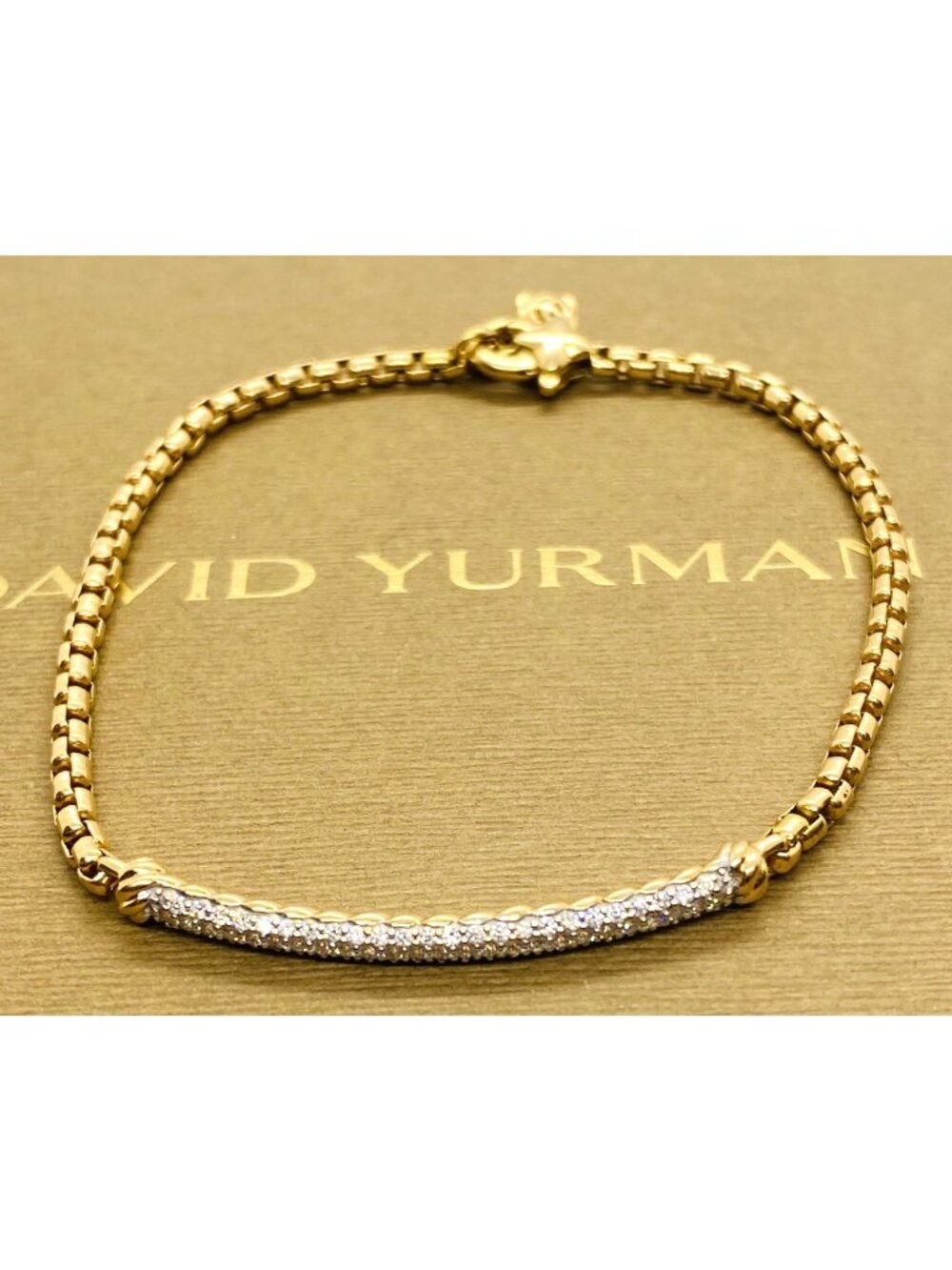 David Yurman 18K Petite Pave Diamond Bracelet 2.2mm